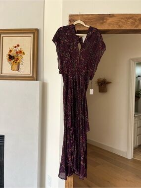 Free People NWT Plum Floral Maxi Dress